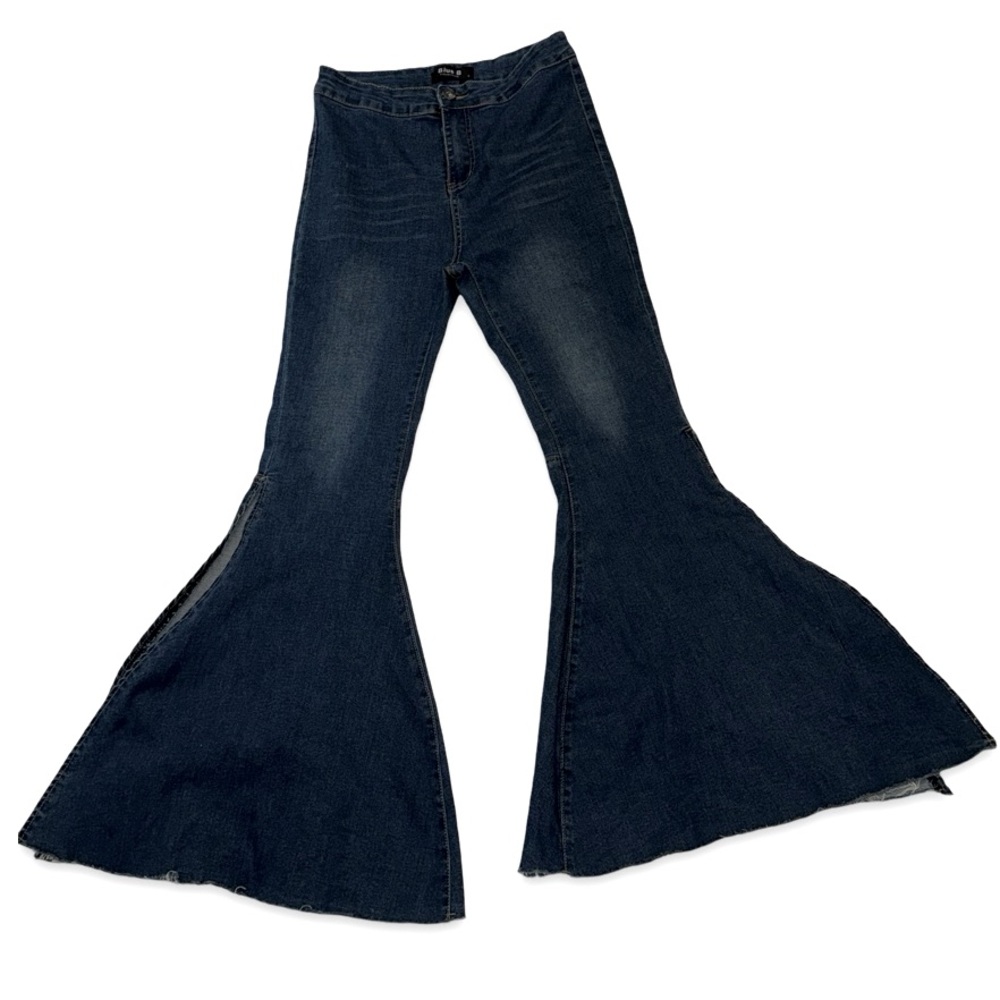 Blue B Collection strechable slit flare bell bottom jeans SZ 28